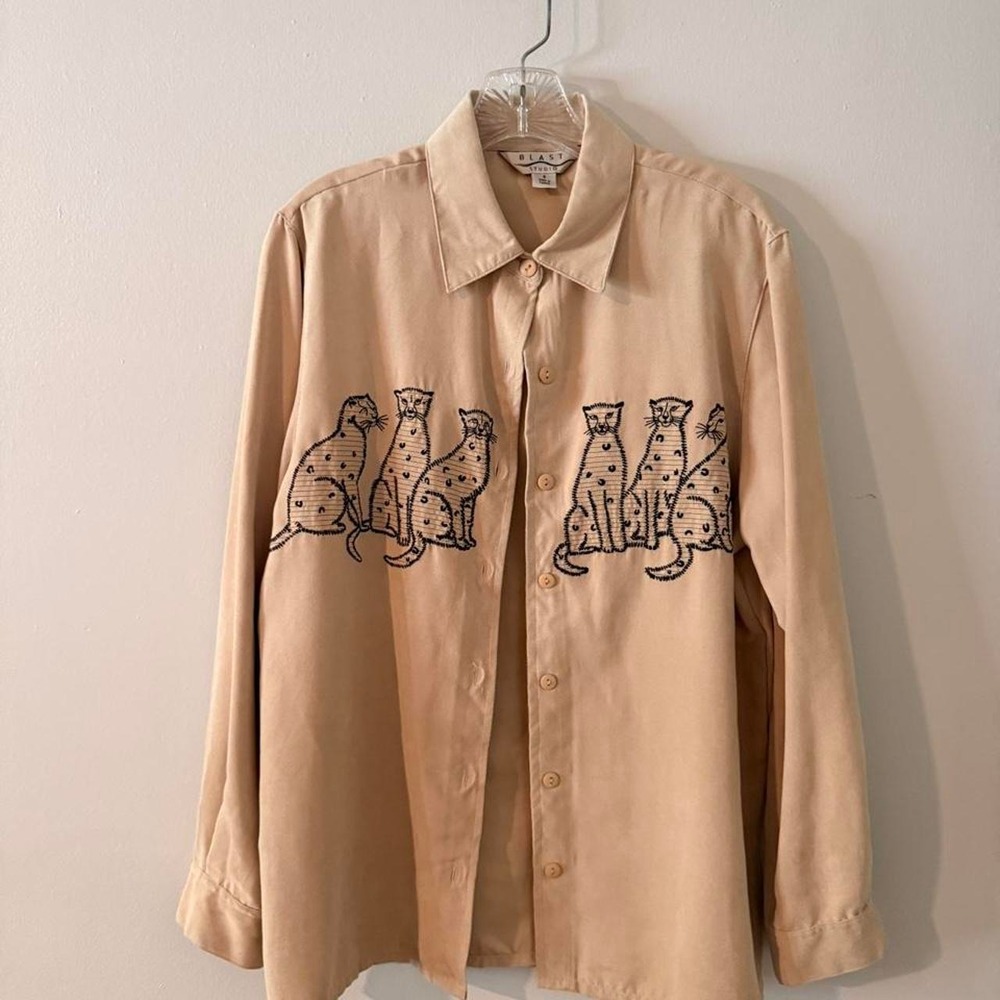 Fancy Cats Boho Flowy Shirt - Picture 2 of 6